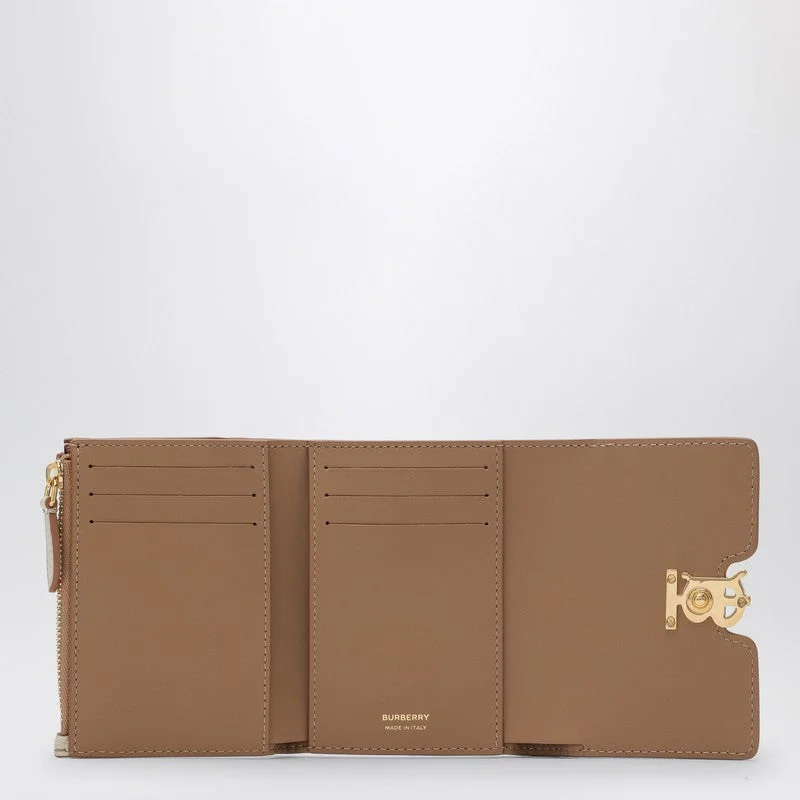 Burberry Brown/Beige Trifold Tb Wallet Women