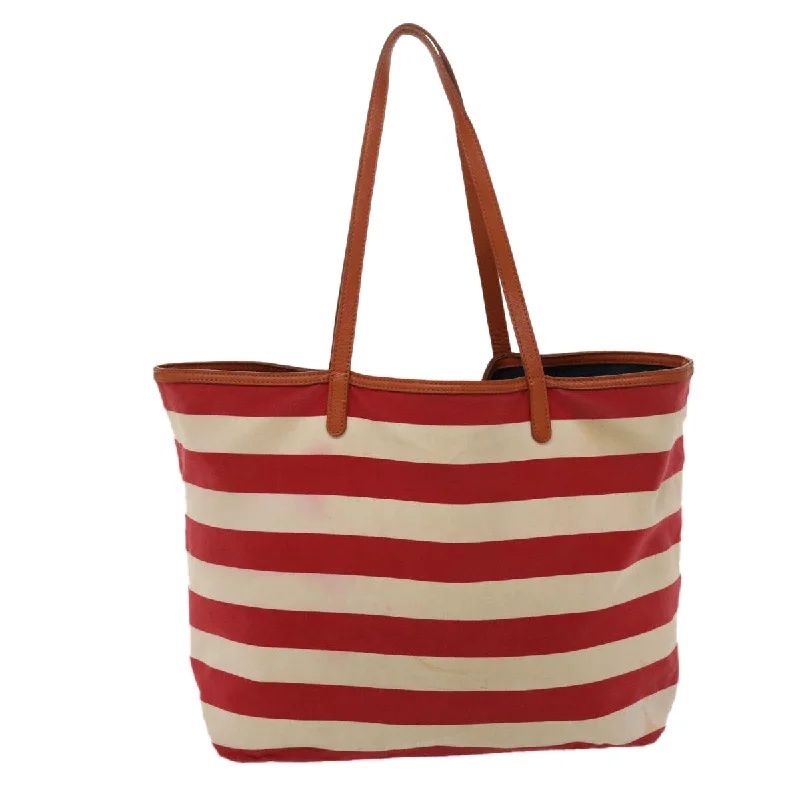 BURBERRY Blue Label Tote Bag Canvas Red White  bs6604