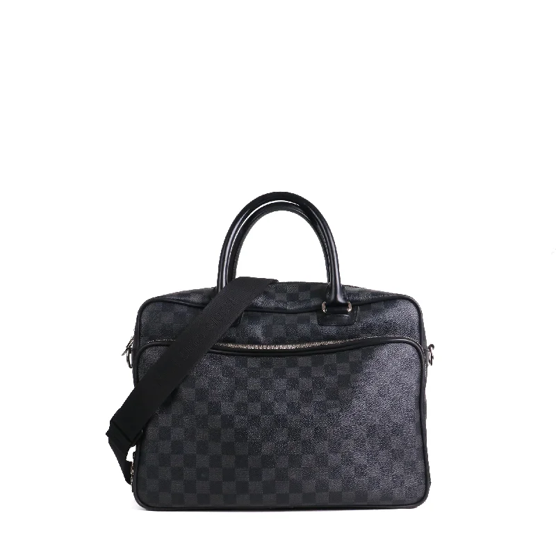 LOUIS VUITTON - Porte-documents Icare Louis Vuitton en toile enduite damier Graphite