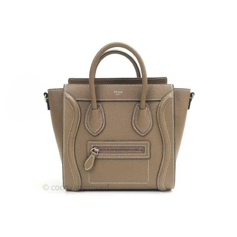 Celine Nano Luggage in Souris Drummed Calfskin