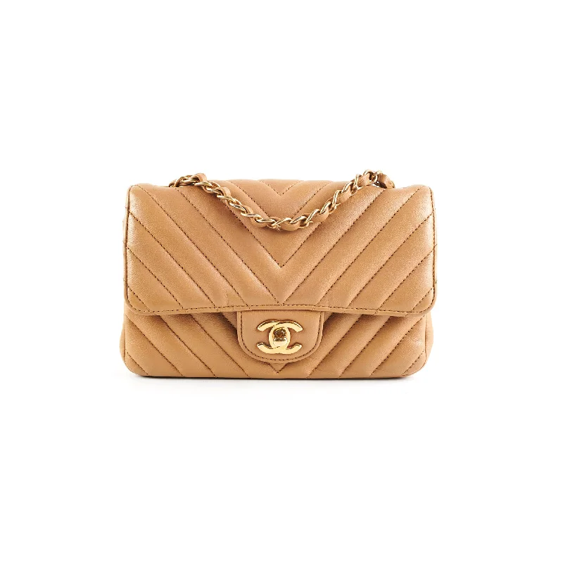 Chanel Cuba Chevron Rectangular Mini Flap Beige