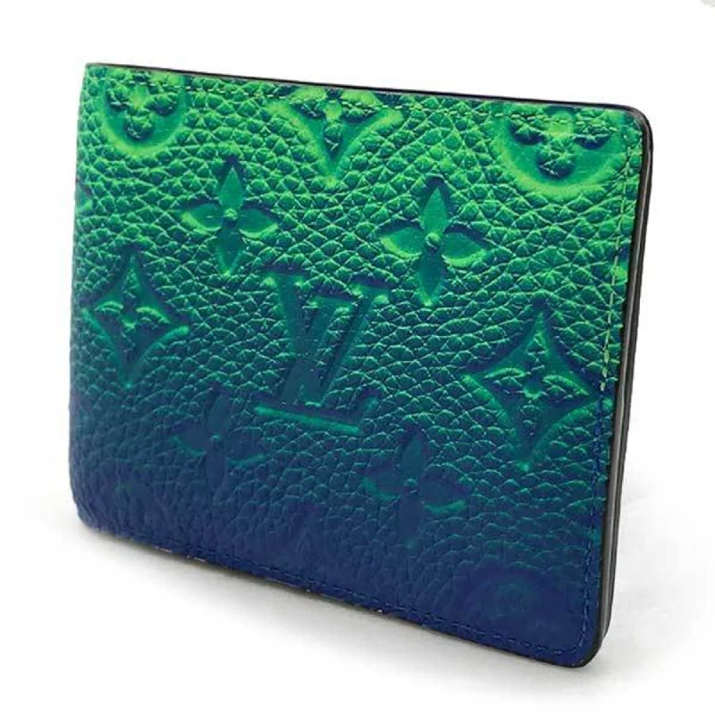 LOUIS VUITTON Portofeuil Slender NM Wallet Long Monogram Neon Color Blue x Green Men Women M81242