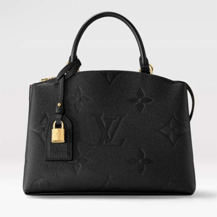 Louis Vuitton LV Women Petit Palais Handbag Noir Embossed Grained Cowhide Leather