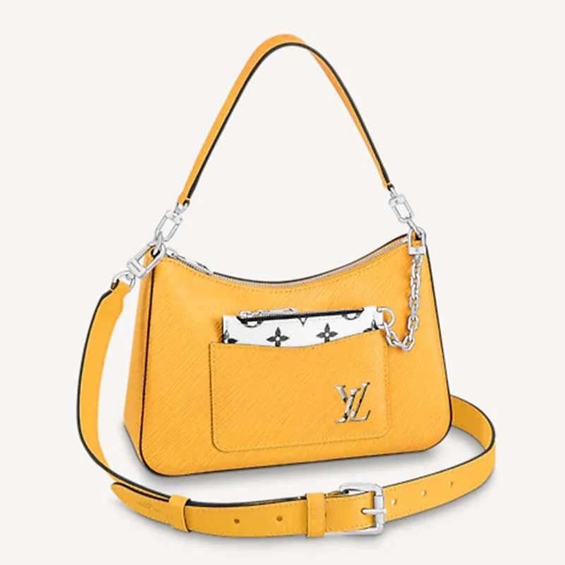 Louis Vuitton LV Women Marelle Handbag Yellow Epi Grained Cowhide Leather Canvas