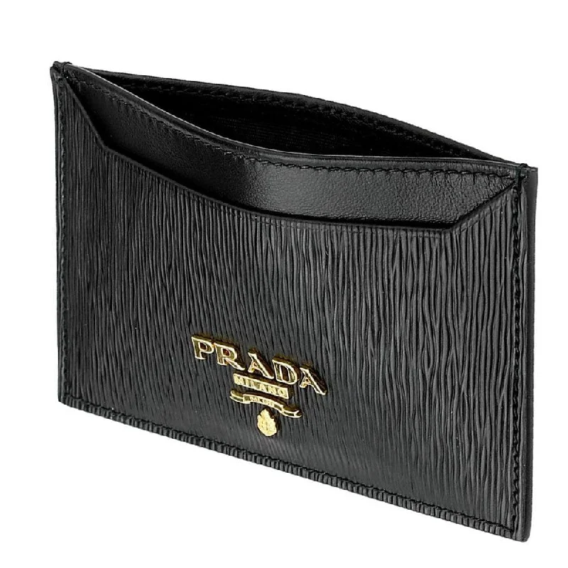 Prada Vitello Move Black Leather Card Holder Wallet 1MC208