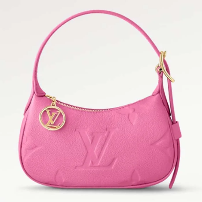 Louis Vuitton LV Women Mini Moon Pink Monogram Empreinte Embossed Supple Grained Cowhide Leather