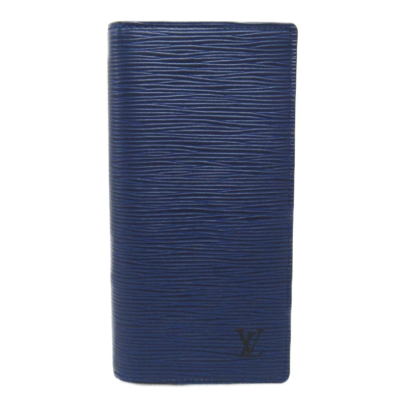 LOUIS VUITTON Portefeiulle Braza Bifold long wallet Navy Epi leather M81371