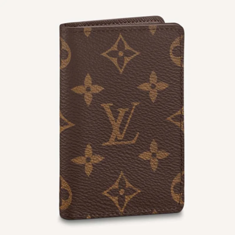 Louis Vuitton Unisex LV Pocket Organizer Monogram Coated Canvas Calf Leather