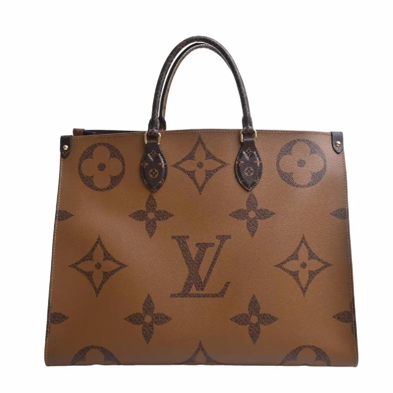 LOUIS VUITTON Giant Monogram Reverse On the Go GM Tote Bag M45320 Brown Women's