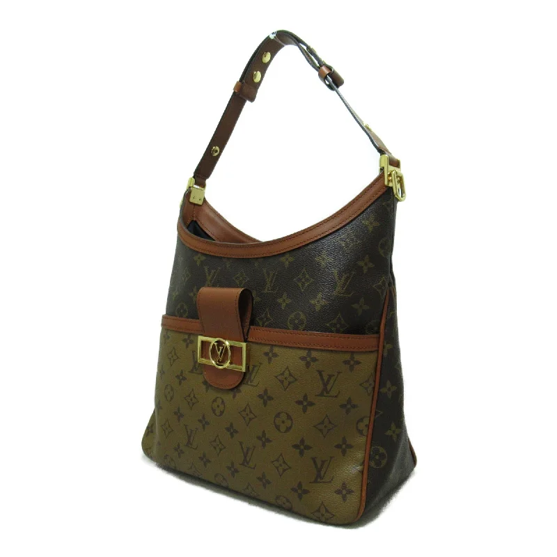 LOUIS VUITTON Hobo Dauphine MM Shoulder Bag Brown Black Monogram Reverse PVC coated canvas M45195