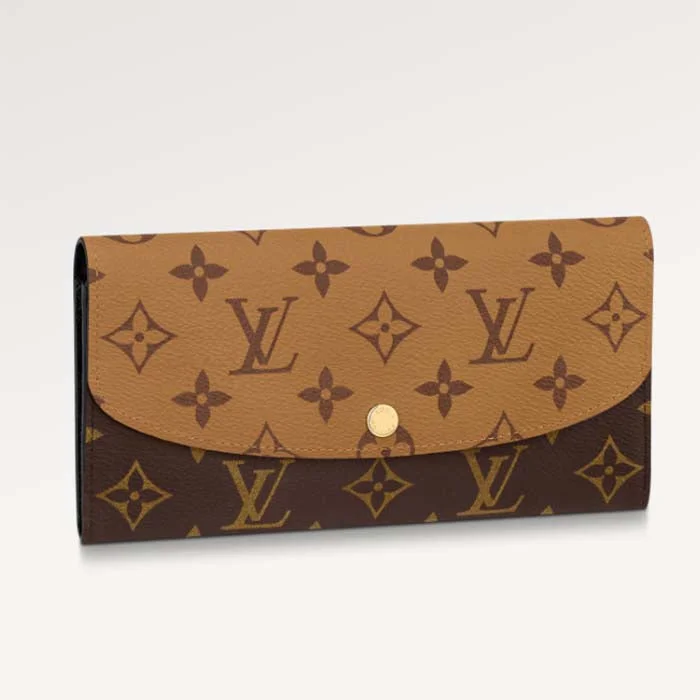 Louis Vuitton LV Unisex Emilie Wallet Brown Monogram Reverse Coated Canvas