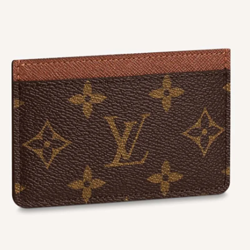 Louis Vuitton LV Unisex Card Holder Wallet Brown Monogram Coated Canvas