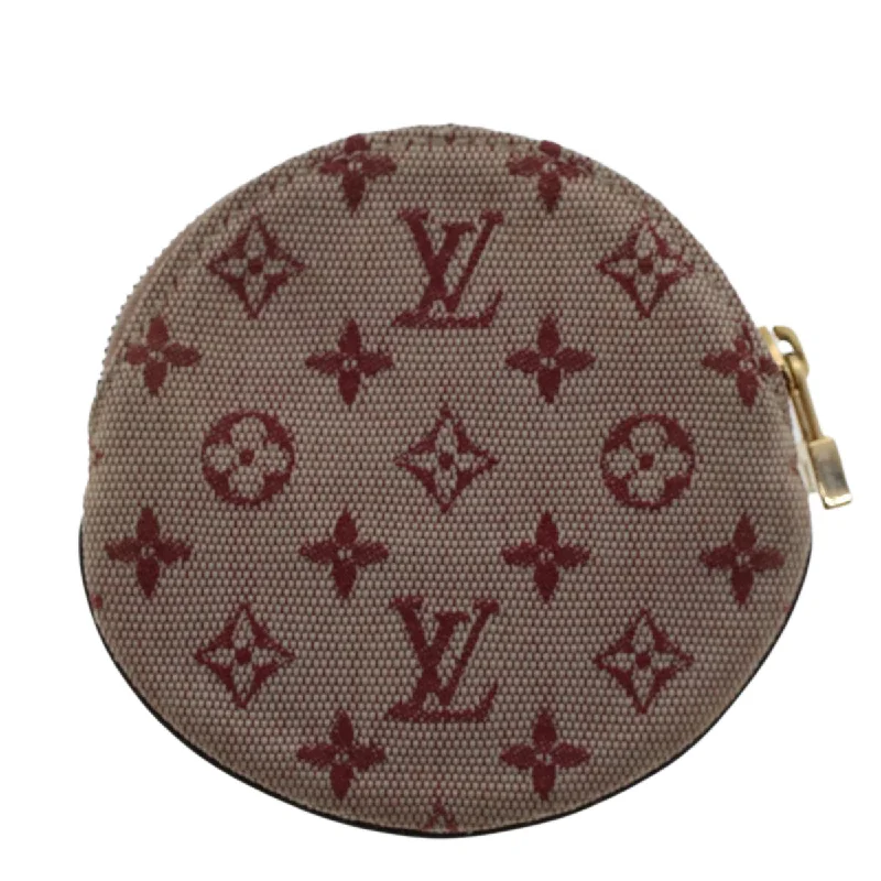 Louis Vuitton Monogram Mini Porte Monnaie Ron Coin Purse Red M92462 Auth 47704