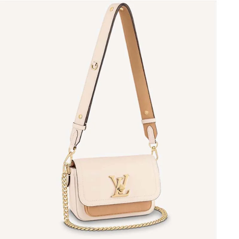 Louis Vuitton LV Women Lockme Tender Quartz White Grained Calf Leather