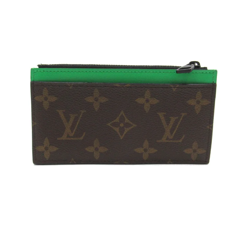 LOUIS VUITTON Coin card holder Brown Green Monogram macassar PVC coated canvas M81627