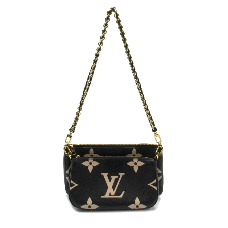 LOUIS VUITTON Multi Pochette Accessoires Black Monogram empreinte leather M45777