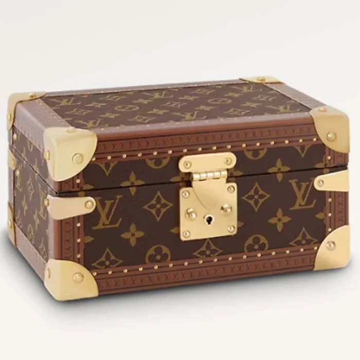 Louis Vuitton Unisex Coffret Trésor 24 Monogram Canvas Microfiber Lining Golden Brass