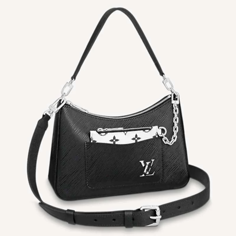 Louis Vuitton LV Women Marelle Handbag Quartz Black Epi Grained Cowhide Canvas