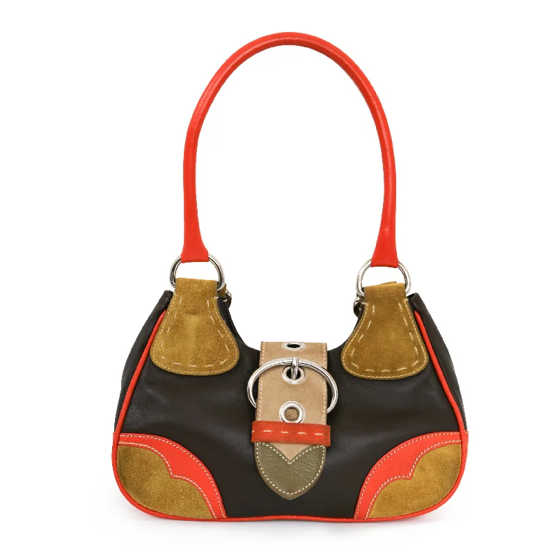 Moon Suede Color Block Handbag