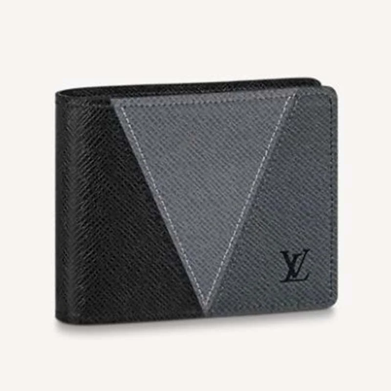 Louis Vuitton LV Unisex Slender Wallet Monochrome Taiga Leather