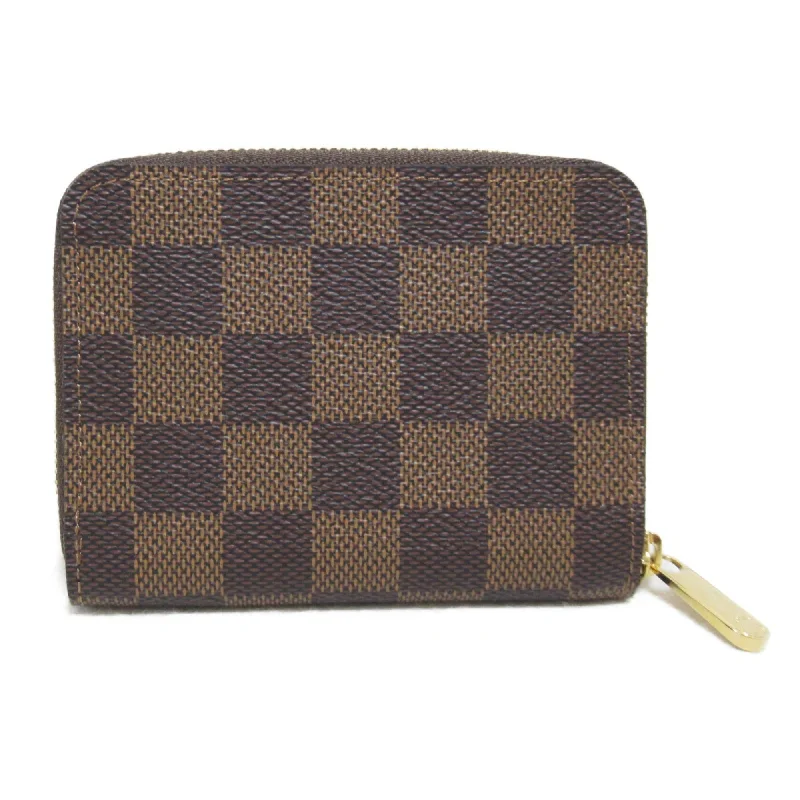 LOUIS VUITTON Zippy coin purse Brown Ebene Damier PVC coated canvas N63070