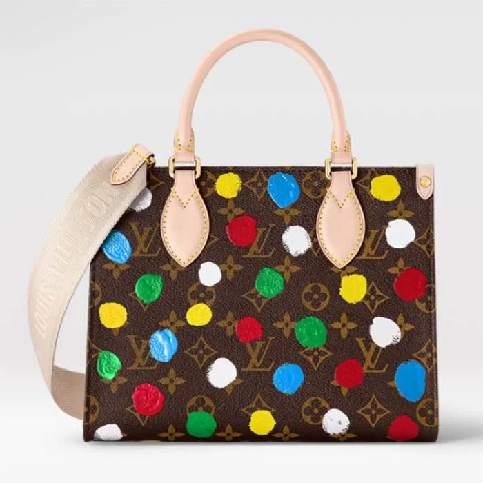 Louis Vuitton LV Women LV x YK OnTheGo PM Monogram Coated Canvas 3D Painted Dots Print