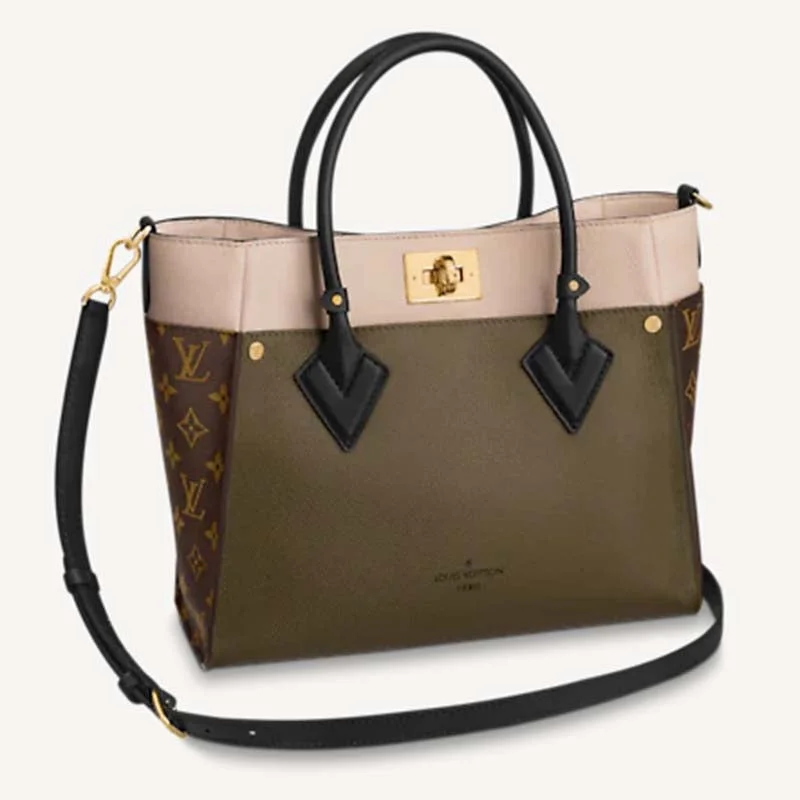 Louis Vuitton LV Women On My Side MM Green Twist Calfskin Monogram Canvas