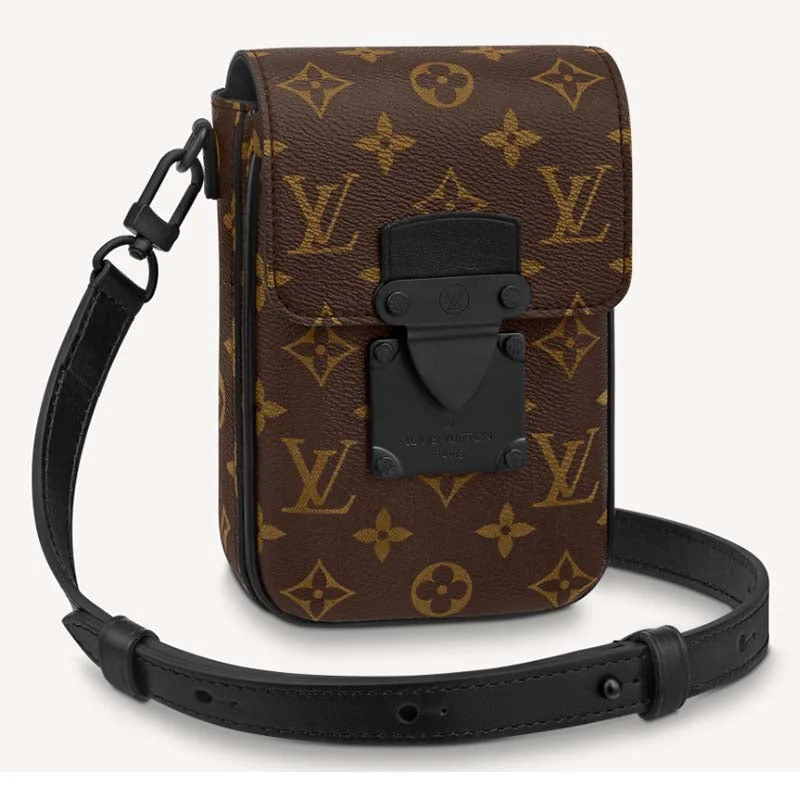 Louis Vuitton LV Unisex S-Lock Vertical Wearable Wallet Monogram Macassar Coated Canvas