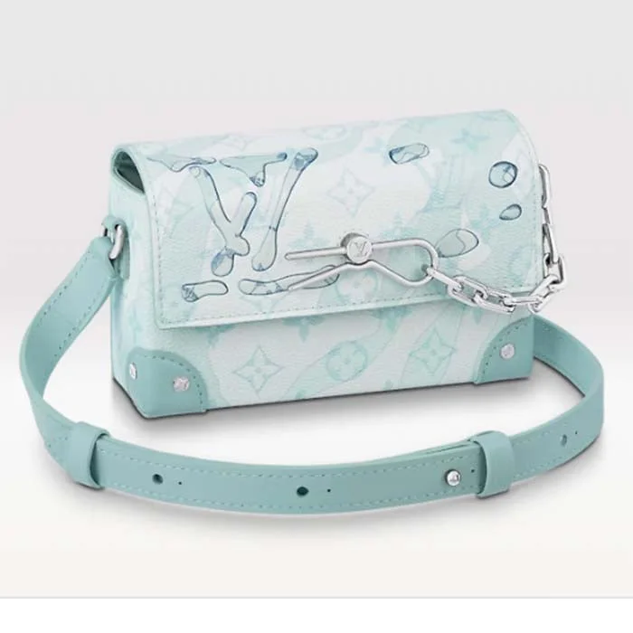 Louis Vuitton Unisex LVxYK Steamer Wearable Wallet Crystal Blue Monogram Aquagarden Coated Canvas