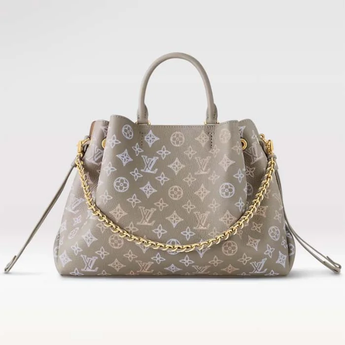 Louis Vuitton LV Unisex Bella Tote Gray Mahina Perforated Calfskin Leather