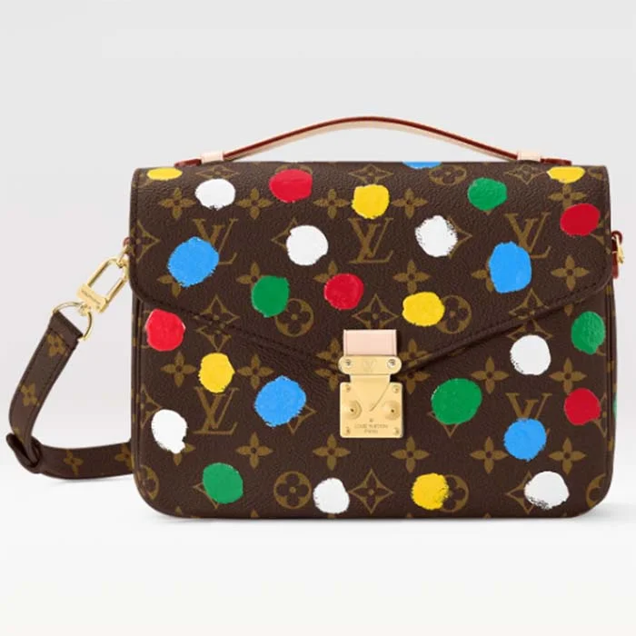 Louis Vuitton Women LV x YK Pochette Métis Monogram Coated Canvas 3D Painted Dots