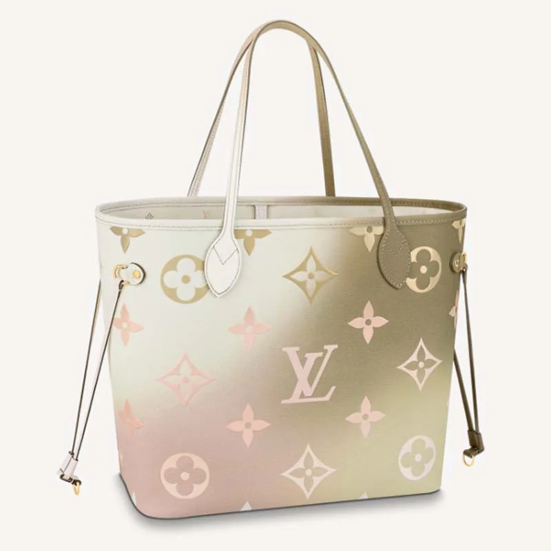 Louis Vuitton Women Neverfull MM Tote Sunset Kaki Monogram Coated Canvas