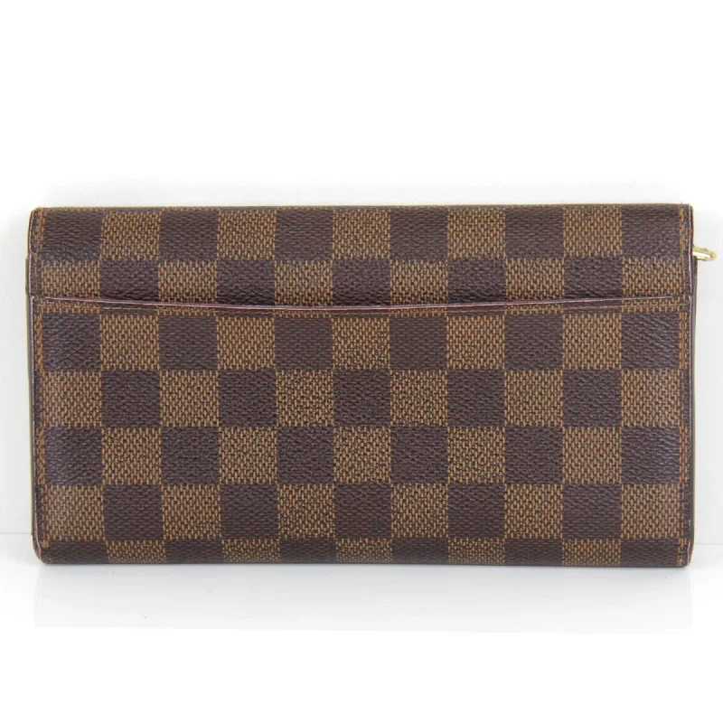 LOUIS VUITTON Portefeuille Sara N63209 Long Wallet Damier Canvas Women's