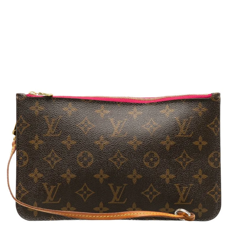 LOUIS VUITTON Neverfull MM Clutch Pouch Monogram Brown Ladies