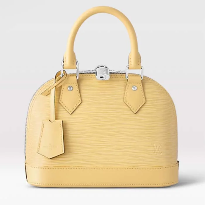 Louis Vuitton LV Women Alma BB Handbag Jaune Plume Yellow Epi Grained Cowhide Leather