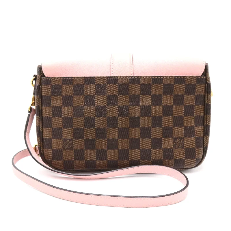 LOUIS VUITTON Brown Pink Magnolia Damier PVC coated canvas leather N44244