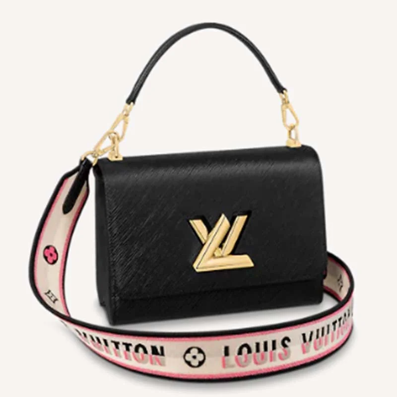 Louis Vuitton LV Women Twist MM Handbg Black Epi Grained Cowhide Leather