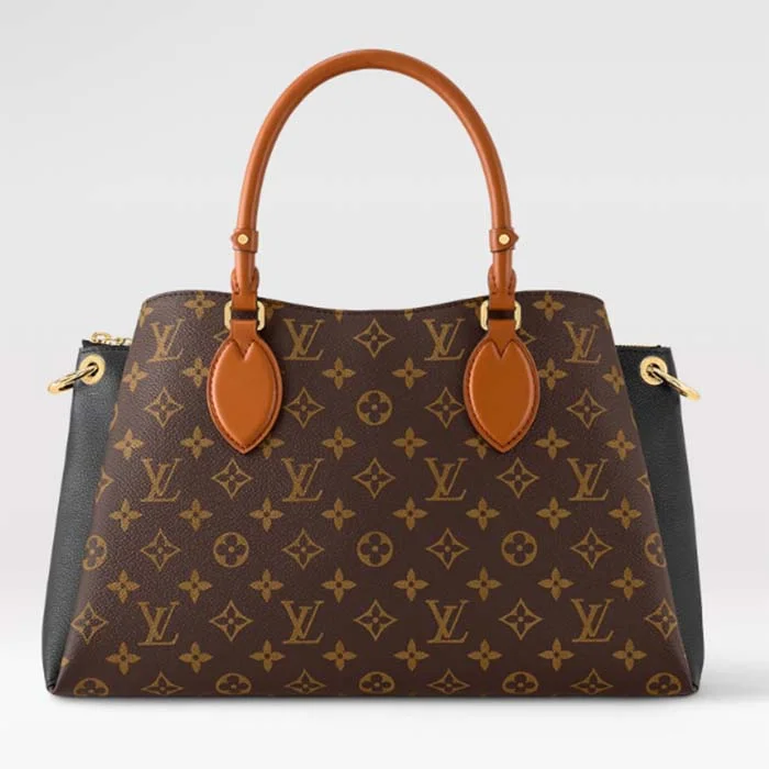 Louis Vuitton LV Women Vendôme MM Black Cowhide Leather Monogram Coated Canvas