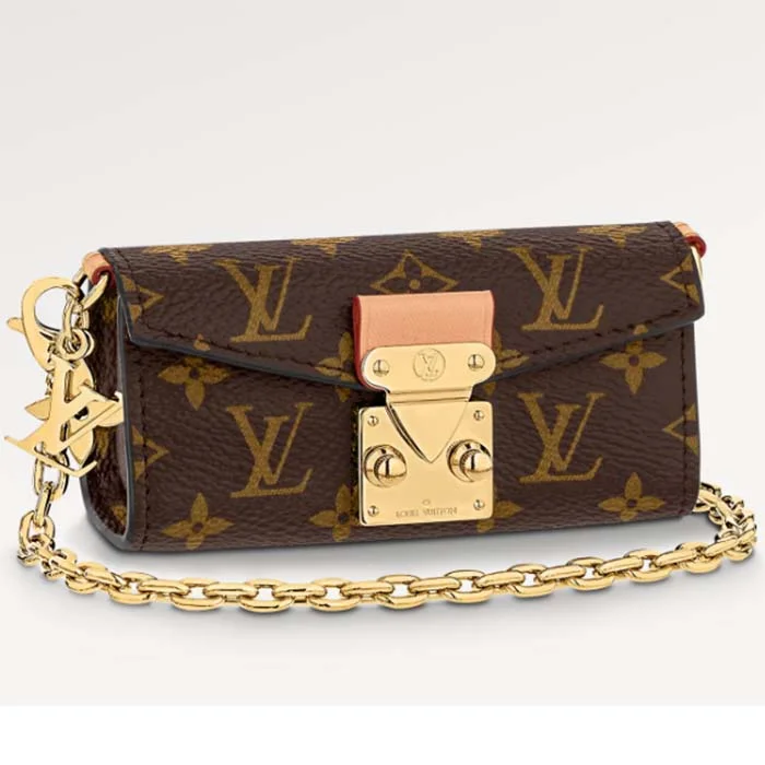 Louis Vuitton LV Women Bitsy Pouch Brown Monogram Flower Canvas