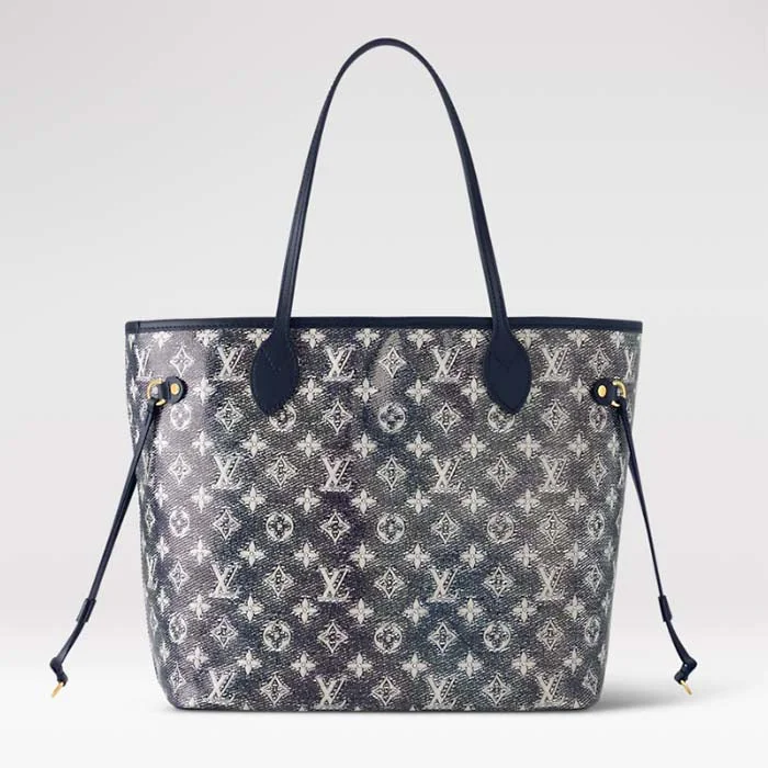 Louis Vuitton LV Unisex Neverfull MM Monogram Coated Canvas Cowhide Leather