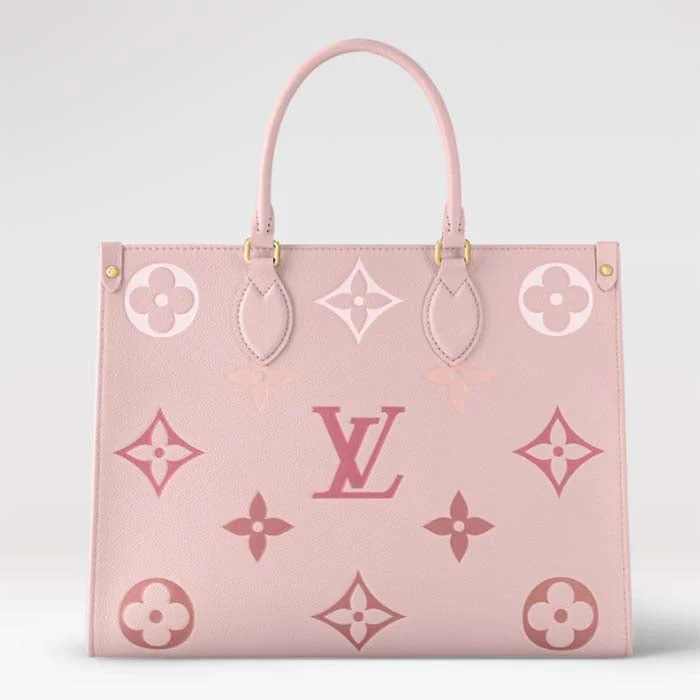 Louis Vuitton LV Women OnTheGo MM Gradient Pink Monogram Empreinte Embossed Cowhide Leather