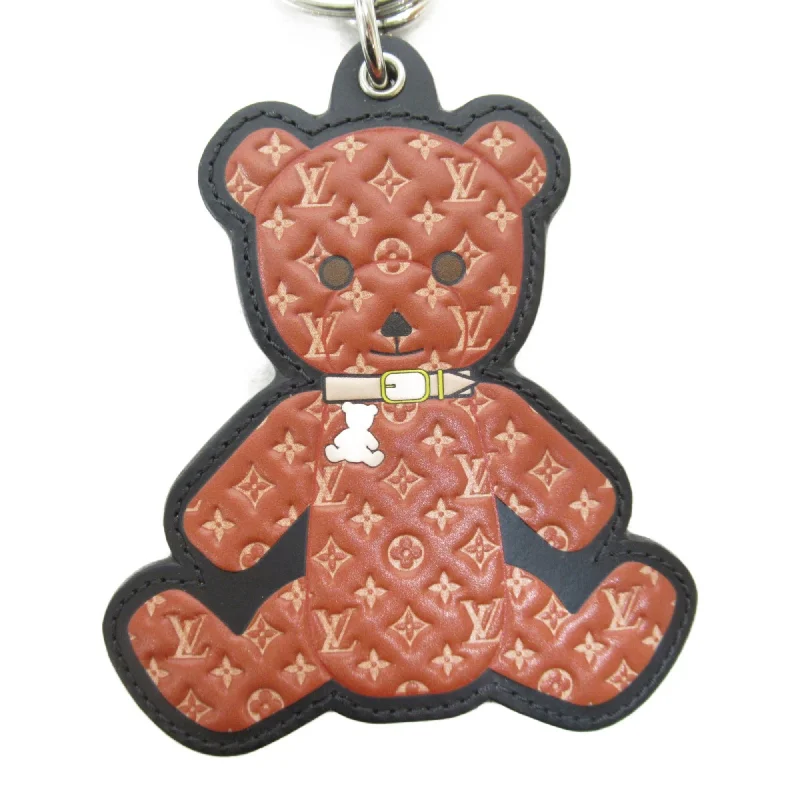 LOUIS VUITTON Portocre Christmas Keychain Brown leather MO0342