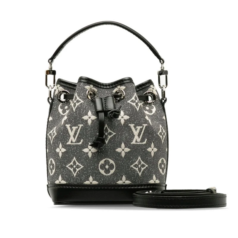 Louis Vuitton Jacquard Monogram Nano Noe Bag M46449 Shoulder Bag Grey Black