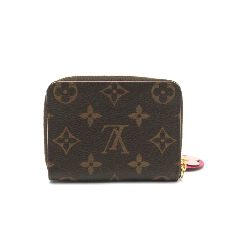 LOUIS VUITTON Zippy Coin Purse Blooming Flower Brown Pink Hot pink Monogram PVC coated canvas M68332