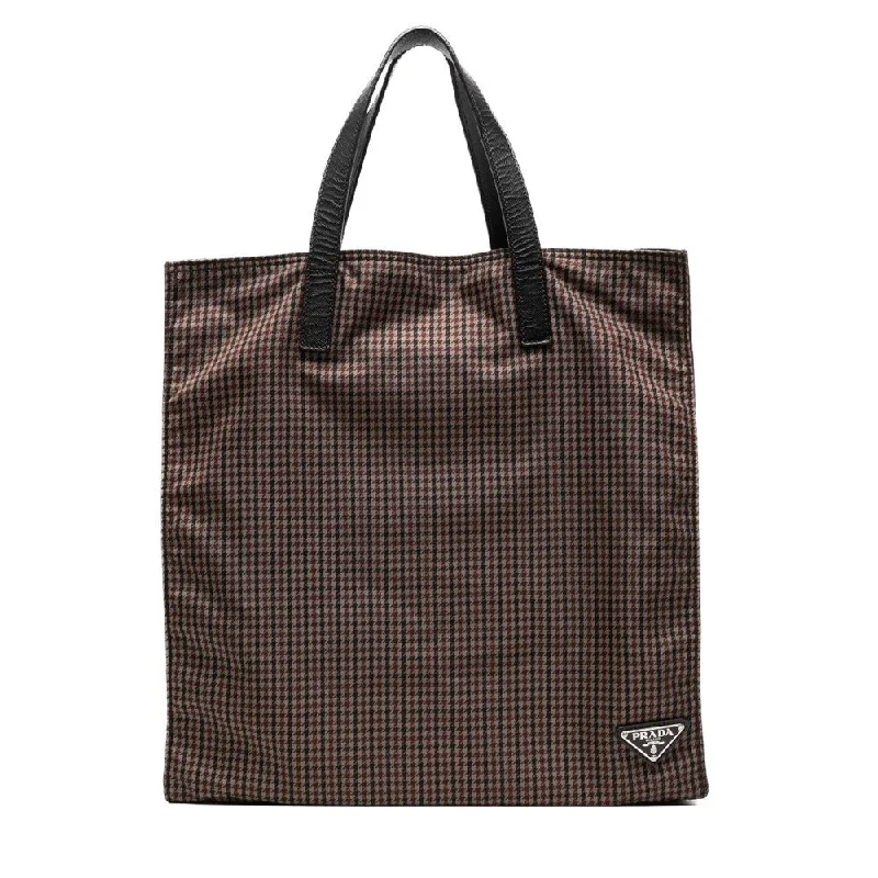 Tessuto Stampato Houndstooth Tote Bag