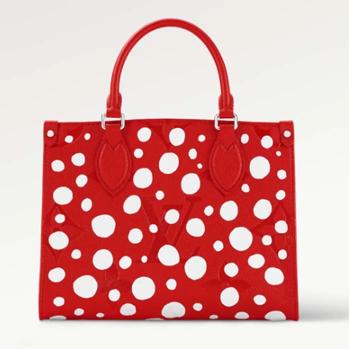 Louis Vuitton LV Women LV x YK OnTheGo PM Red White Embossed Grained Monogram Empreinte Cowhide