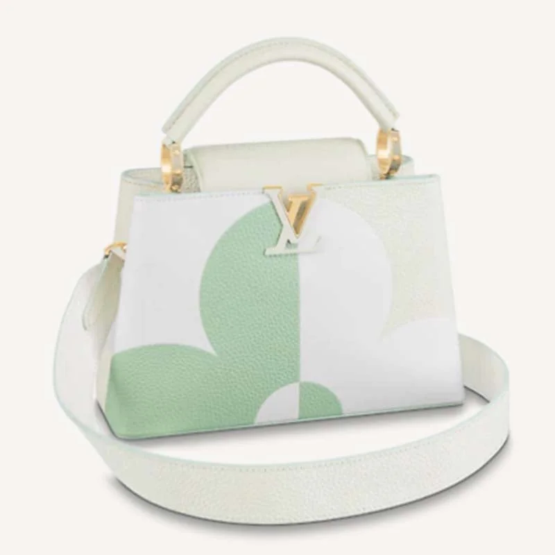 Louis Vuitton LV Women Capucines BB Jade White Taurillon Cowhide Leather