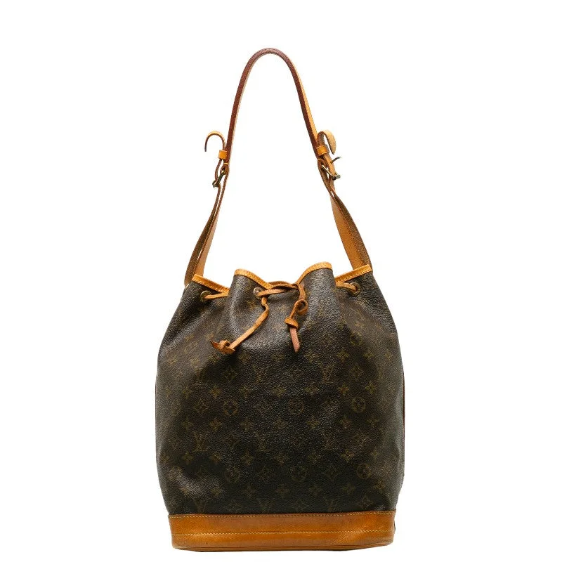 Louis Vuitton Monogram Noe Shoulder Bag M42224 Brown PVC Leather Lady Louis Vuitton