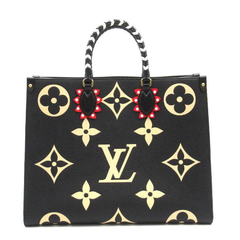 LOUIS VUITTON V Crafty On The Go GM Black Black Monogram empreinte leather M45373