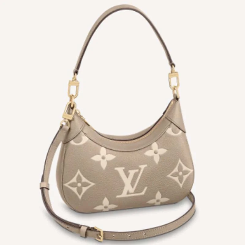 Louis Vuitton LV Women Bagatelle Mini Hobo Handbag Monogram Empreinte Embossed Grained Cowhide